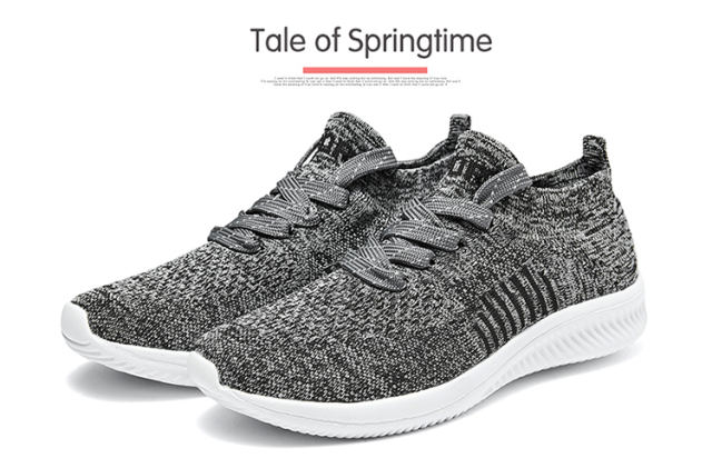 Wholesale Men Knited Lightweight Jogging Sneakers Breathable Comfortable Sofe  Mesh Running Shoes MX-L802A