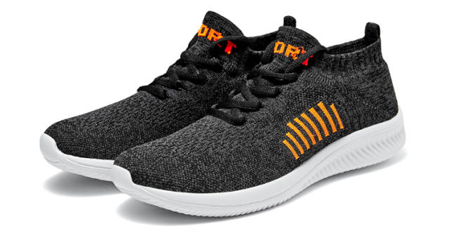 Wholesale Men Knited Lightweight Jogging Sneakers Breathable Comfortable Sofe  Mesh Running Shoes MX-L802A