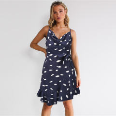 White Summer Slim Sexy Print Casual Dress Plus Size Summer Dresses PQLQ110A