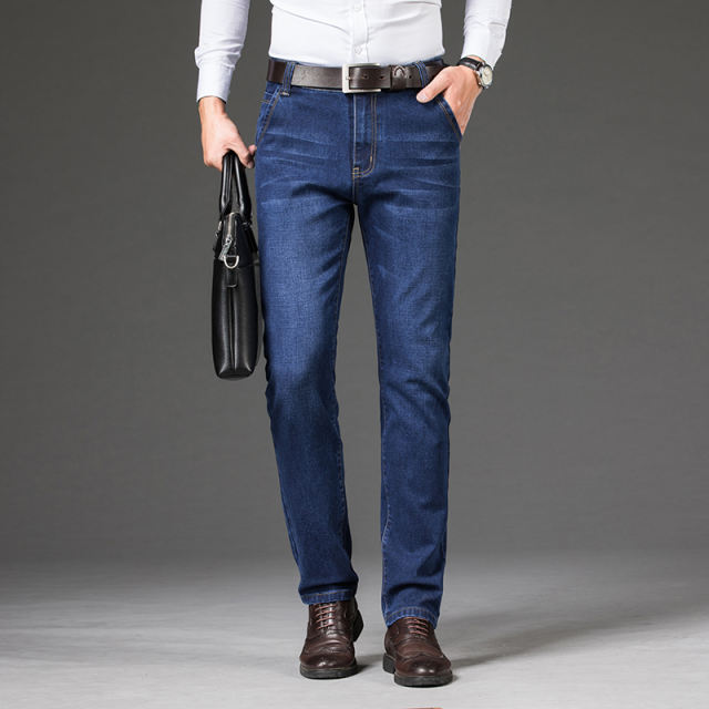 Blue Fashion Business Jeans Men Casual Trousers Plus Size Denim Pants PQYP2011A