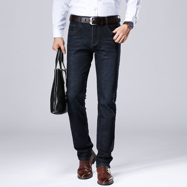 Dark Blue Summer Casual Trousers Plus Size Denim Pants Fashion Men Jeans PQ5155D