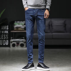 Dark Blue Fashion Washed Jeans Men Denim Pants Casual Trousers PQYP2835