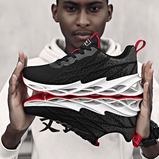 Wholesale Knited Men Lightweight  Sneakers Breathable Soft Comfortable Running Shoes WK-G33D size 39-46