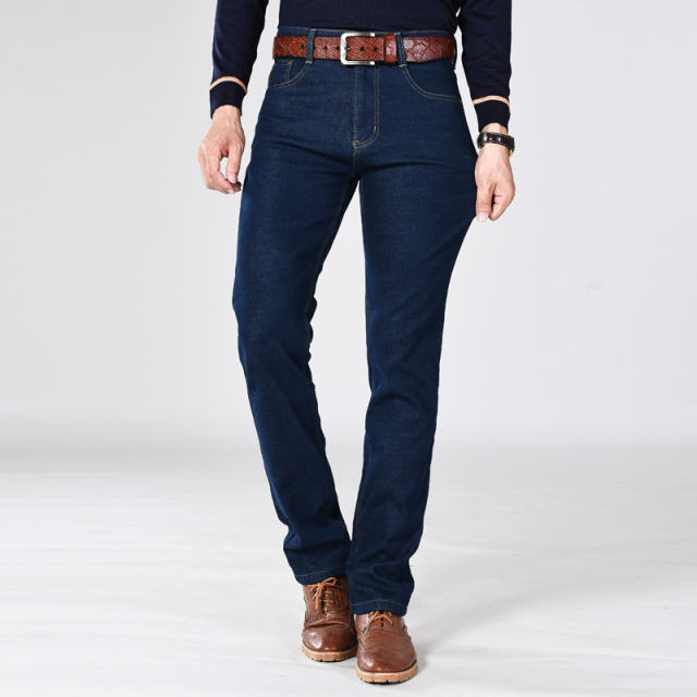 Men Velvet Jeans Winter Casual Trousers Fashion Plus Size Denim Pants PQ9037