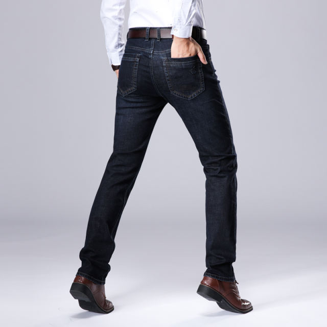 Dark Blue Summer Casual Trousers Plus Size Denim Pants Fashion Men Jeans PQ5155D