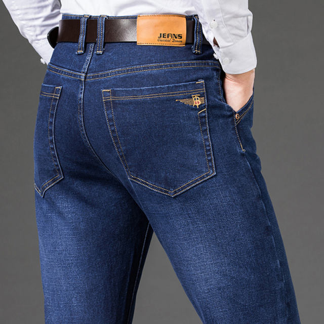 Black Fashion Business Jeans Men Casual Trousers Plus Size Denim Pants PQYP2011B