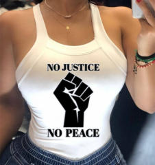 Black Lives Printed Tops For Women Sexy Back Bowknot Summer Vest PQ20805F