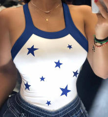 Black Lives Printed Tops For Women Sexy Back Bowknot Summer Vest PQ20805F