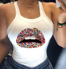 Spades Printed Tops For Women Sexy Back Bowknot Summer Vest PQ20805G