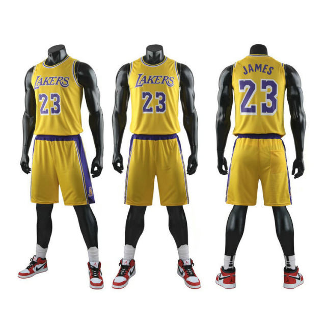 White James Basketball Jersey Lakers Basketball Team Uniform For Kid PQLB023A