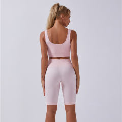 Pink Yoga Outfits Women Fitness Wear Running Leggings Bubble Butt Squat Pants PQYJ009A