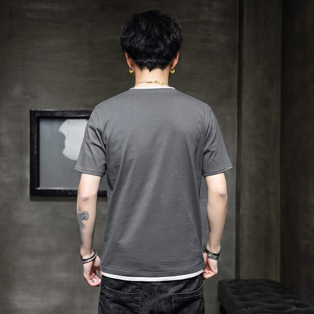 White Summer Fashion T-shirt For Men Trend Casual Cotton T Shirts RL8144C