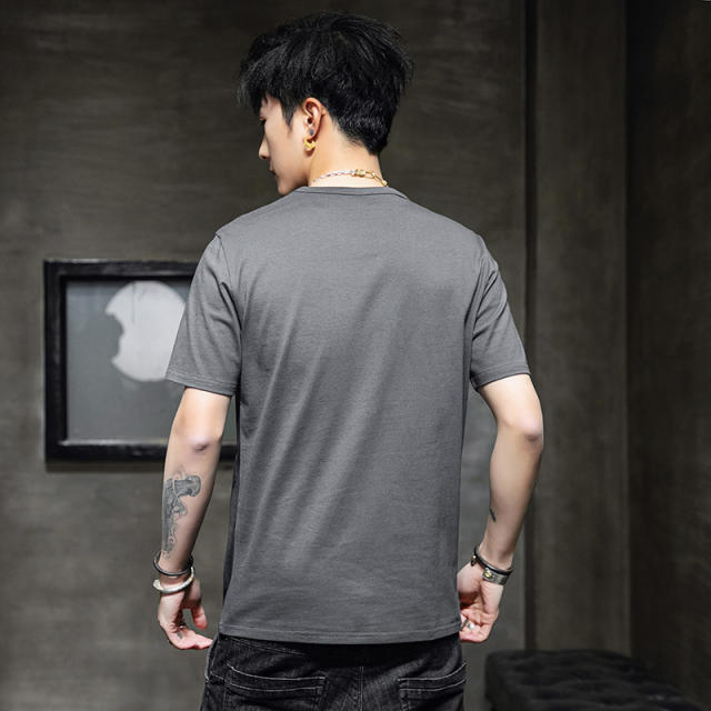 Black Trend Casual Cotton T Shirts Summer Fashion T-shirt For Men RL8141A