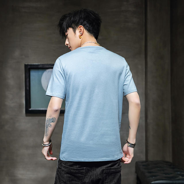 Grey Trend Casual Cotton T Shirts Summer Fashion T-shirt For Men RL8141C