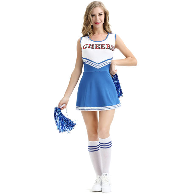 Carnival Schoolgirl Fancy Dress Cheerleader Clothing with Lala Flower PQMR4034H