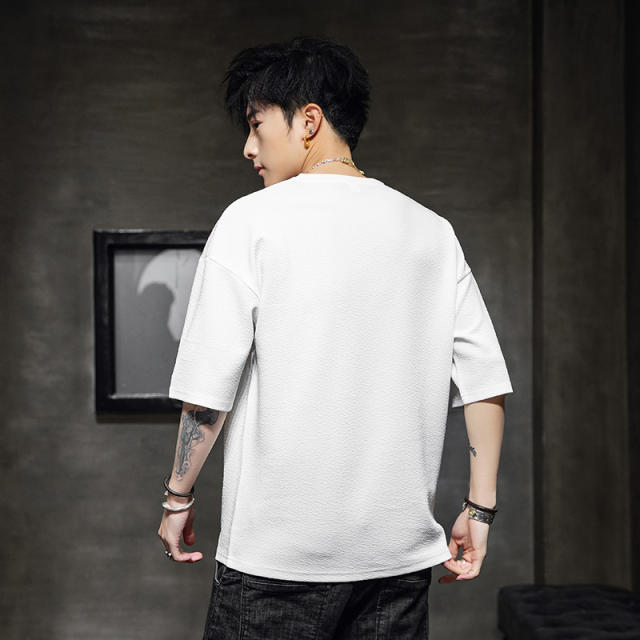 White Fashion Hoodies Casual T Shirts Summer Cotton T-shirt For Men RL8152B