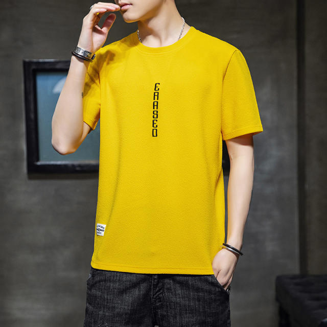 Black Summer Men T-shirt For Travel Fashion Casual Tops RL8160A
