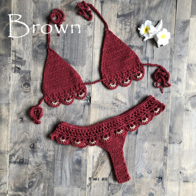 Crochet Bikini Women Micro Beachwear Swimwear PQ6613