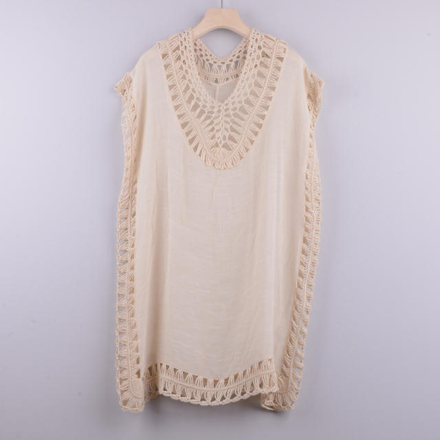 Knit Rushguard Swimwear Crochet Beach Dresses For Women PQB004