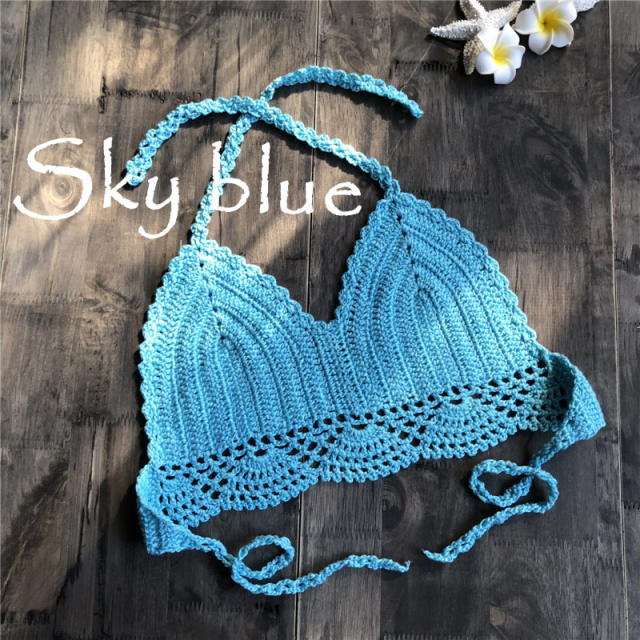 Summer Crochet Bikini Bras Sexy Beach Wear Women Swimwear PQ6906