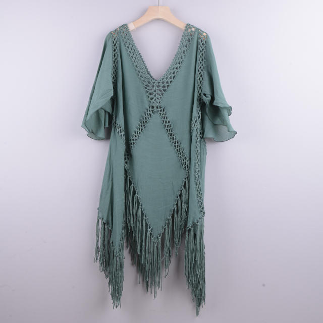 Crochet Beach Dresses For Women Knit Rushguard Swimwear PQB006