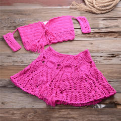 Summer Bandeau Bikini Sexy Beach Skirts Women Crochet Swimwear PQ5909