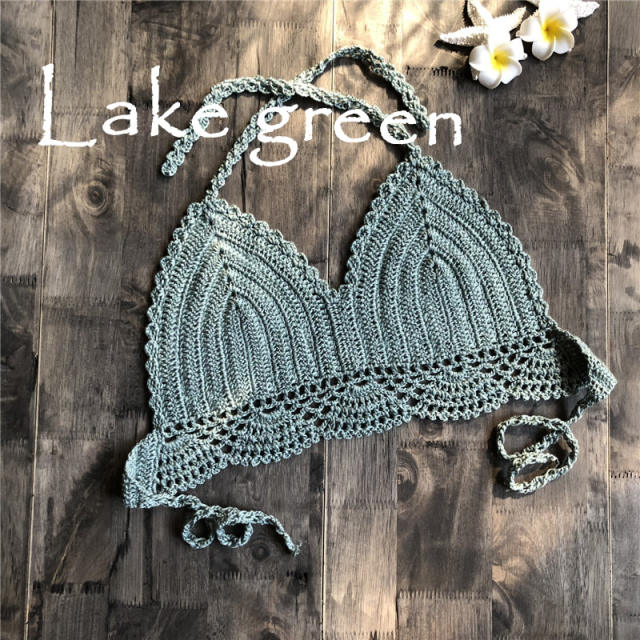 Summer Crochet Bikini Bras Sexy Beach Wear Women Swimwear PQ6906