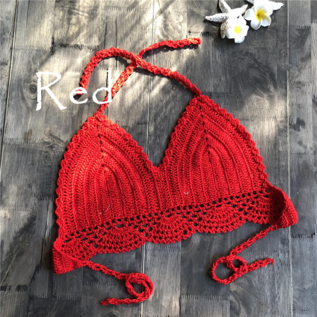Summer Crochet Bikini Bras Sexy Beach Wear Women Swimwear PQ6906