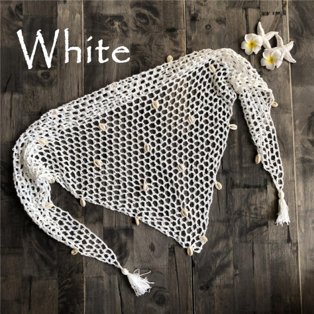 Yellow Tassel Beach Scarf For Women Crochet Skirts Swimwear PQ5911D