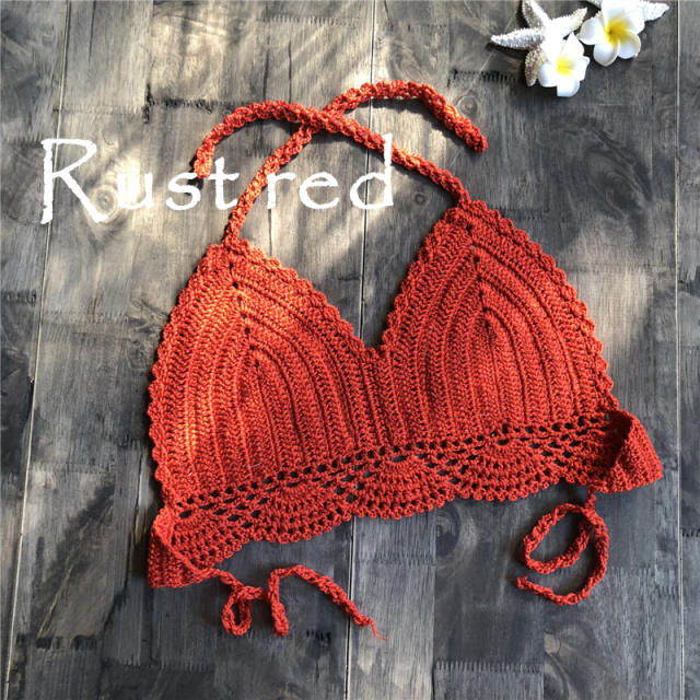 Summer Crochet Bikini Bras Sexy Beach Wear Women Swimwear PQ6906