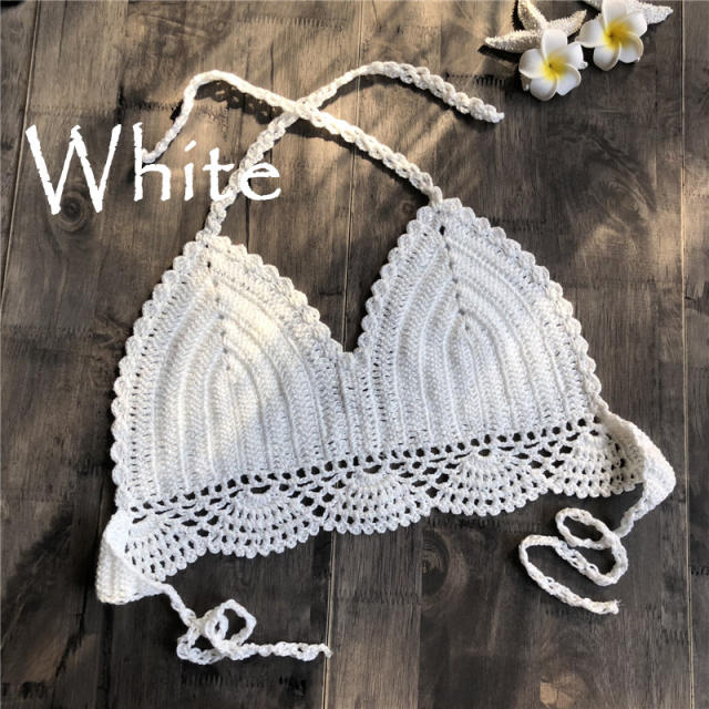 Summer Crochet Bikini Bras Sexy Beach Wear Women Swimwear PQ6906