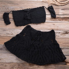 Summer Bandeau Bikini Sexy Beach Skirts Women Crochet Swimwear PQ5909