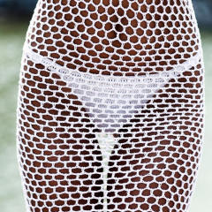 Green Fishnet Beach Dresses For Women Crochet Rushguard Swimwear PQ5930B