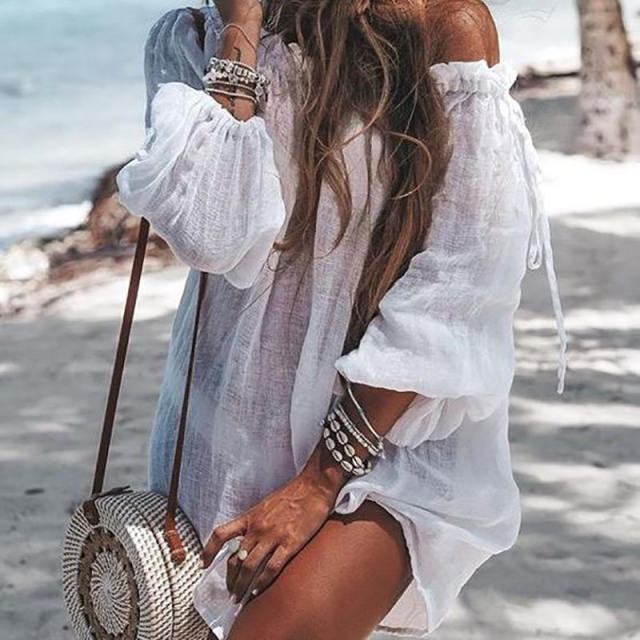 Red Chiffon Beach Dresses For Women Crochet Rushguard Swimwear PQYZ001A