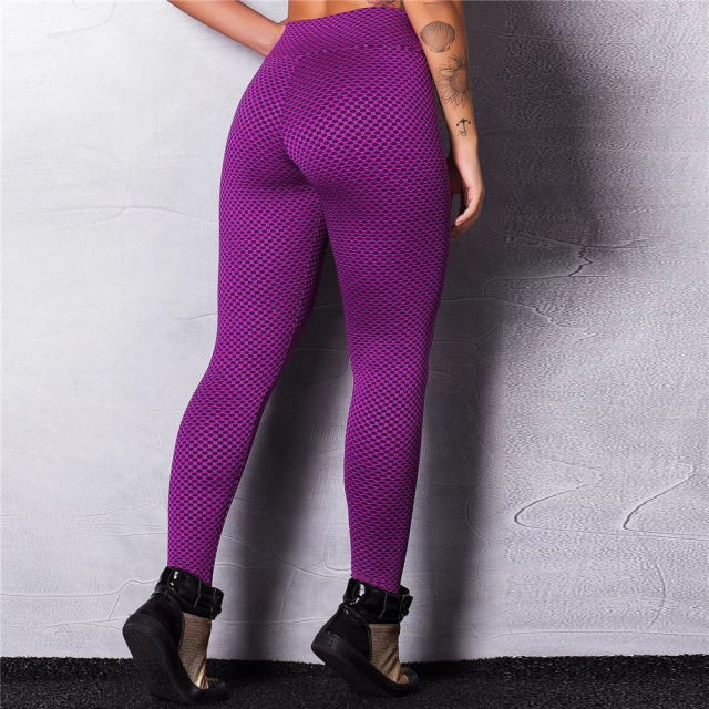 Black Bubble Butt Yoga Outfits High Waist Leggings Women Activewear PQ865B