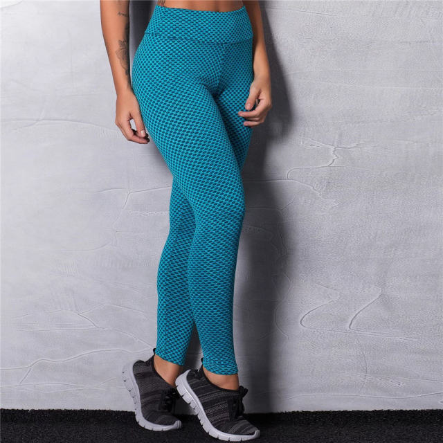 Black Bubble Butt Yoga Outfits High Waist Leggings Women Activewear PQ865B