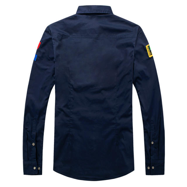 [Winter Velvet] White Long Sleeve Men Casual Shirts Solid Color Fashion Tops PQ8307C