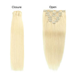7Pcs Per Set Clip in Human Hair Wig Silky Straight Hair Extension PQ#60B
