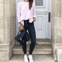 Black Sexy High Waist Jeans Fashion Skinny Denim Trousers PQTOP318