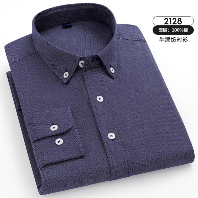 Khaki Color Casual Shirt Long Sleeve Cotton Tops Business Shirt For Men PQ2117C