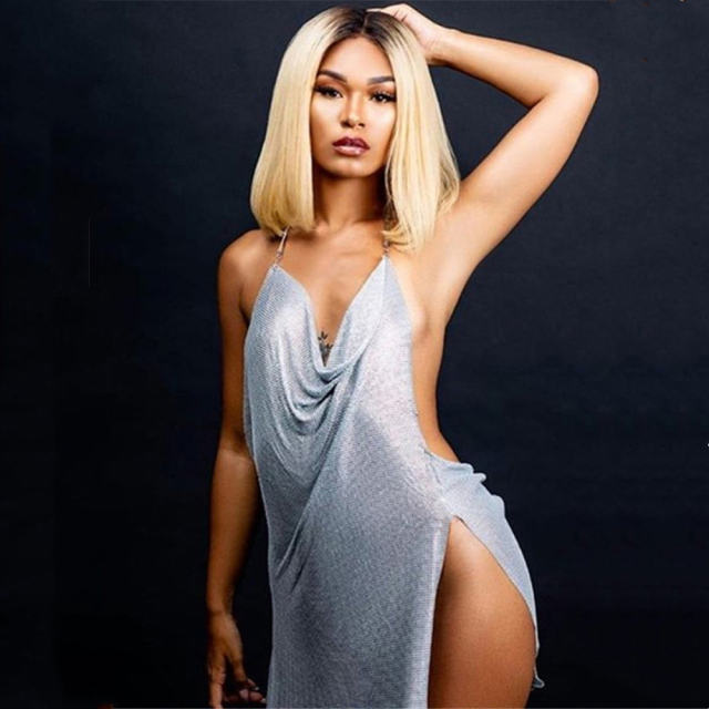 Gold Sequin Sexy V-neck Mini Dress Halter Club Wear Women PQ0157A