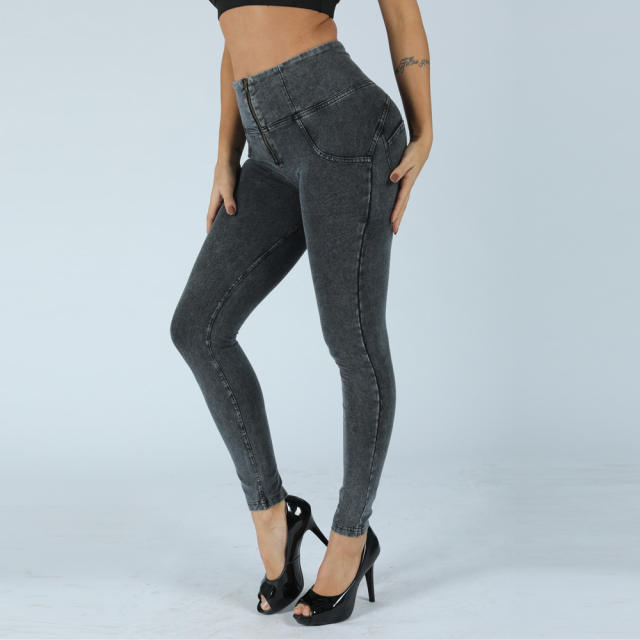 Original Factory Quality Black High Waist Bubble Butt Jeans PQANZ-26HWDDBlueJ-C