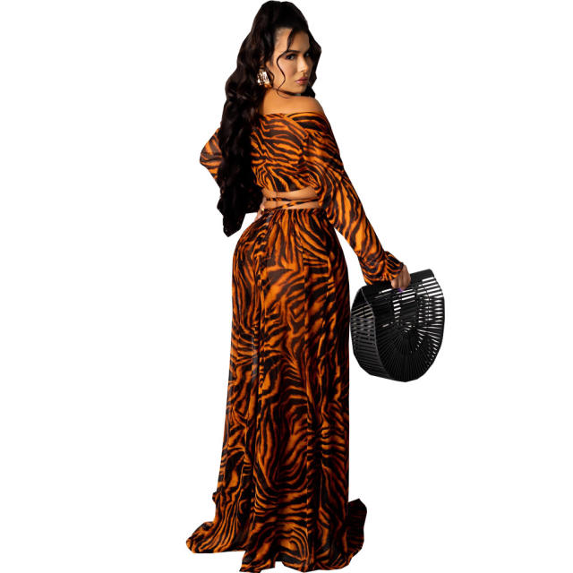 Leopard Print Boho Dress Summer Maxi Dresses For Women PQ10214A