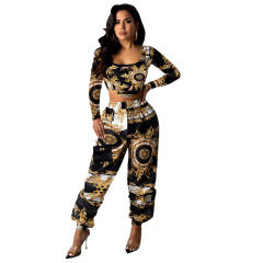 Fashion Printed Two Piece Sets For Women PQ9956A