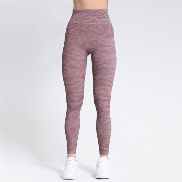 Blue High Waist Yoga Pants Women Bubble Butt Seamless Athletic Leggings PQ9124A