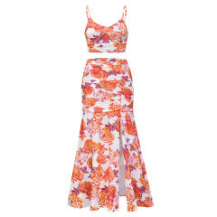 Leopard Print Summer Beach Club Dress Women Two Pieces Dresses PQLQ258A [OUT OF STOCK]