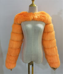Red Winter Coat Women Faux Fur Shawl Long Sleeve Vest PQ00236C