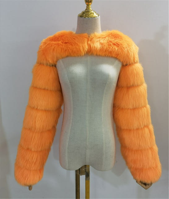 Red Winter Coat Women Faux Fur Shawl Long Sleeve Vest PQ00236C
