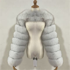 Red Winter Coat Women Faux Fur Shawl Long Sleeve Vest PQ00236C
