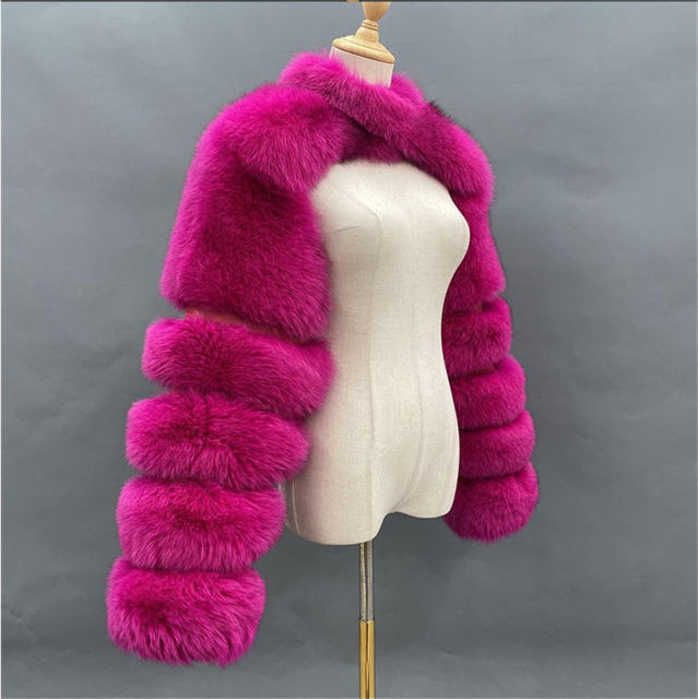 Red Winter Coat Women Faux Fur Shawl Long Sleeve Vest PQ00236C